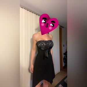 Black strapless dress